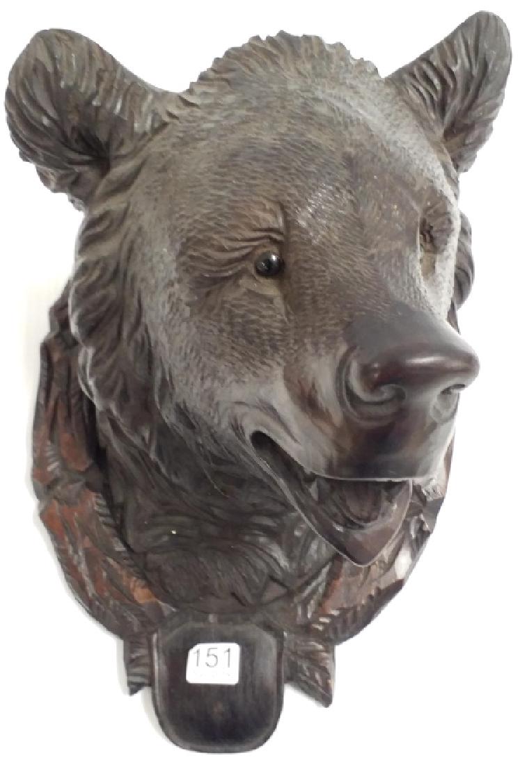 Antique black forest 13" bear wall plaque (1 of 6)