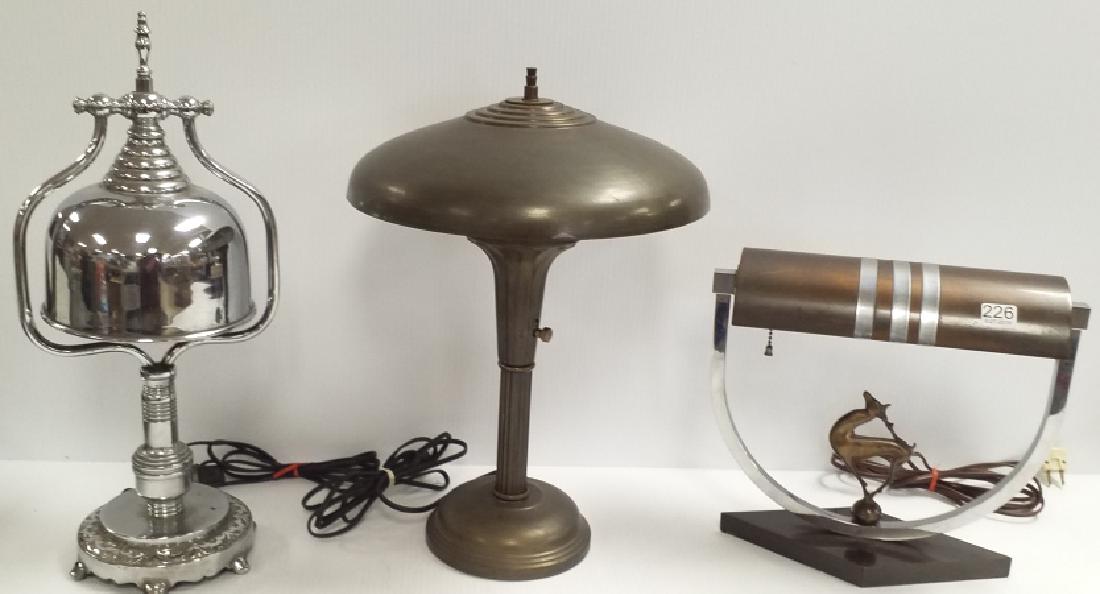 3 art deco table lamps, figural stag, etc. - tallest is (1 of 6)