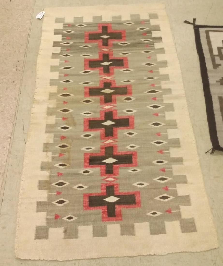 1920's Navajo rug- 6 red, black & white crosses 33"x (1 of 3)