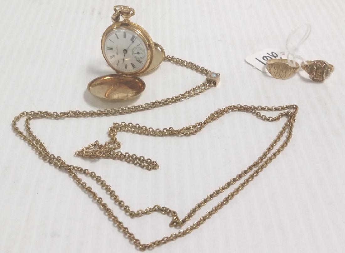 14k gold pocket watch with opal slide charm & 2- 10k (1 of 7)