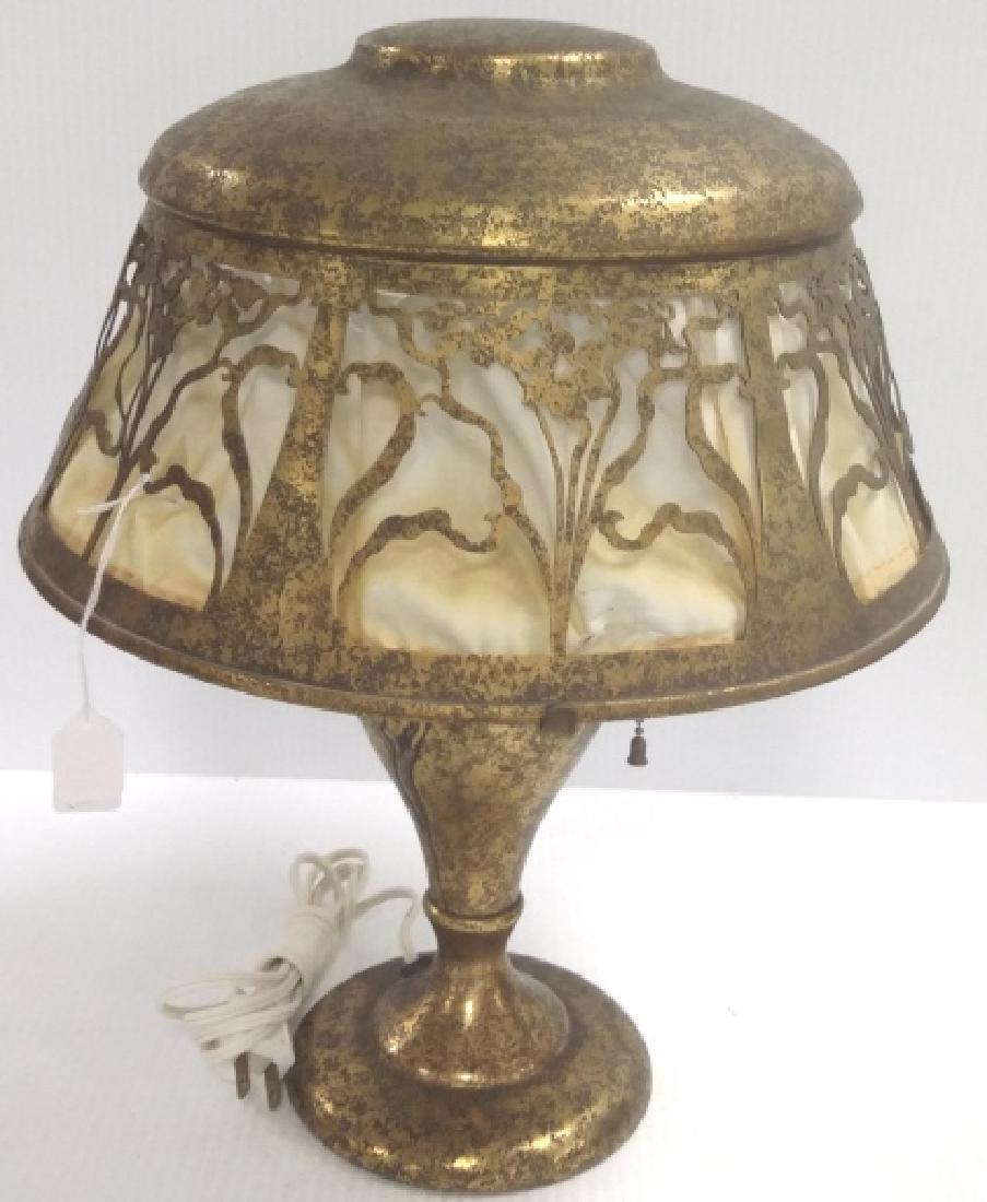 Heintz bronze arts & crafts era lamp- original finish: Heintz bronze arts & crafts era lamp- original finish (rewired) 15" H
