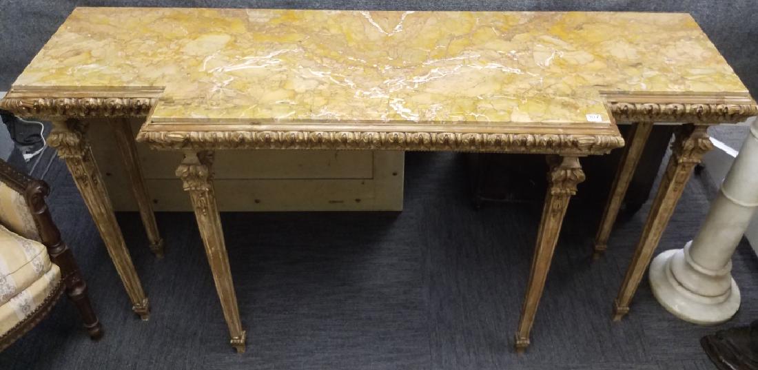 Antique Louis XV style giltwood marble top pier table (1 of 3)