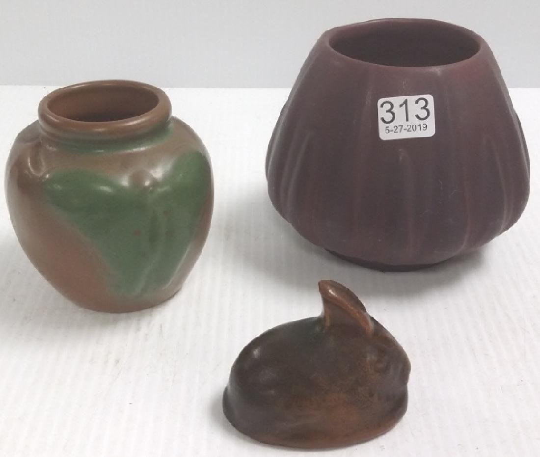 2- 1920's Van Briggle vases-  4" & 5" and a 3" Van (1 of 7)