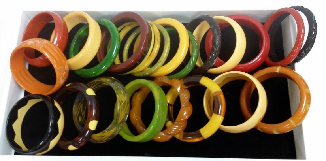 22 bakelite etc. bangle bracelets including polka-dot & (1 of 4)