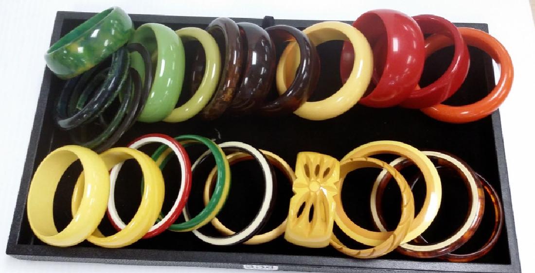 26 bakelite etc. bangle bracelets including marbled & (1 of 4)