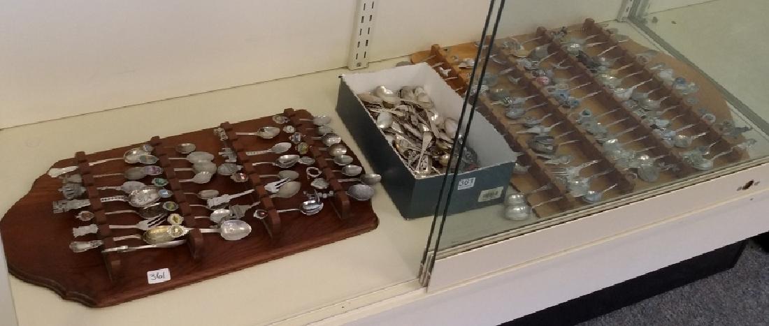 Group of approx. 100 sterling souvenir spoons & 2 racks (1 of 4)