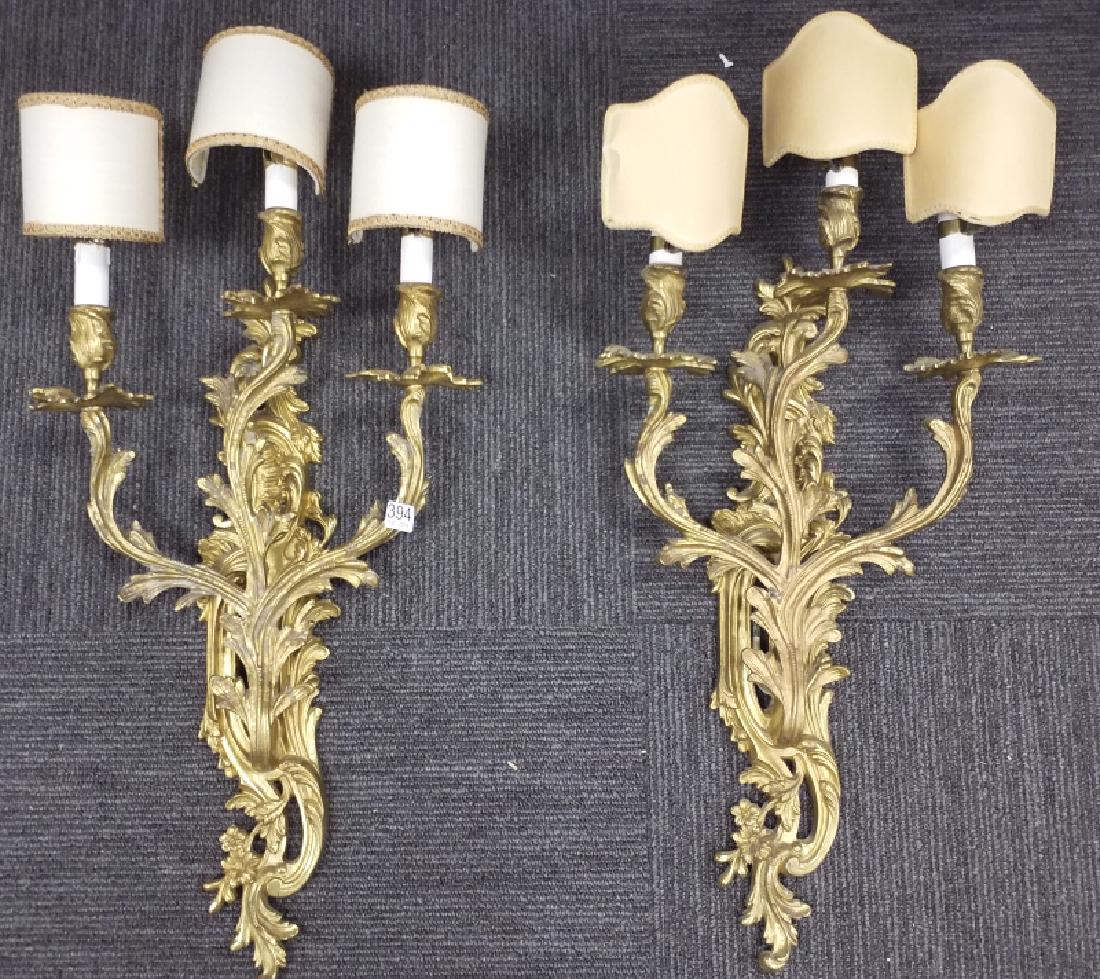 Pair of 26" French bronze candle sconces From The: Pair of 26" French bronze candle sconces From The Dominick Argento Estate.