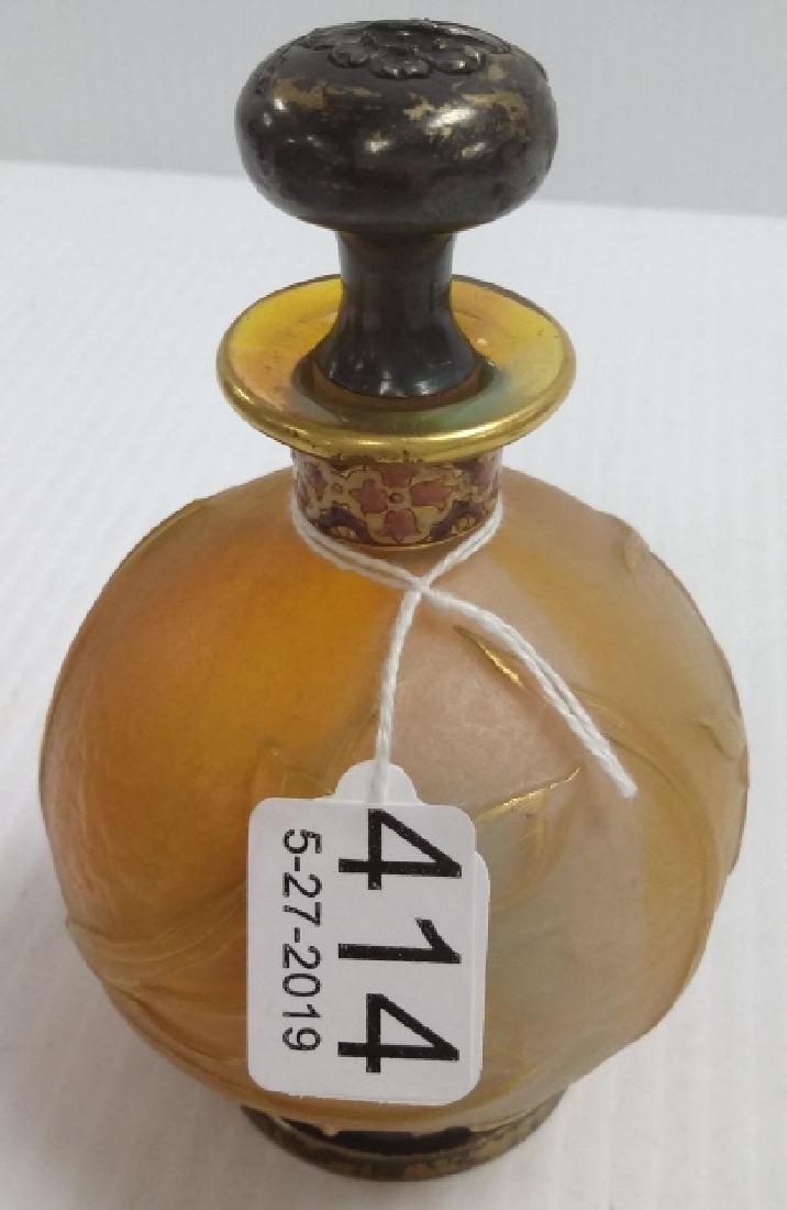 Daum F Nancy signed 5" silver & enameled art glass (1 of 5)