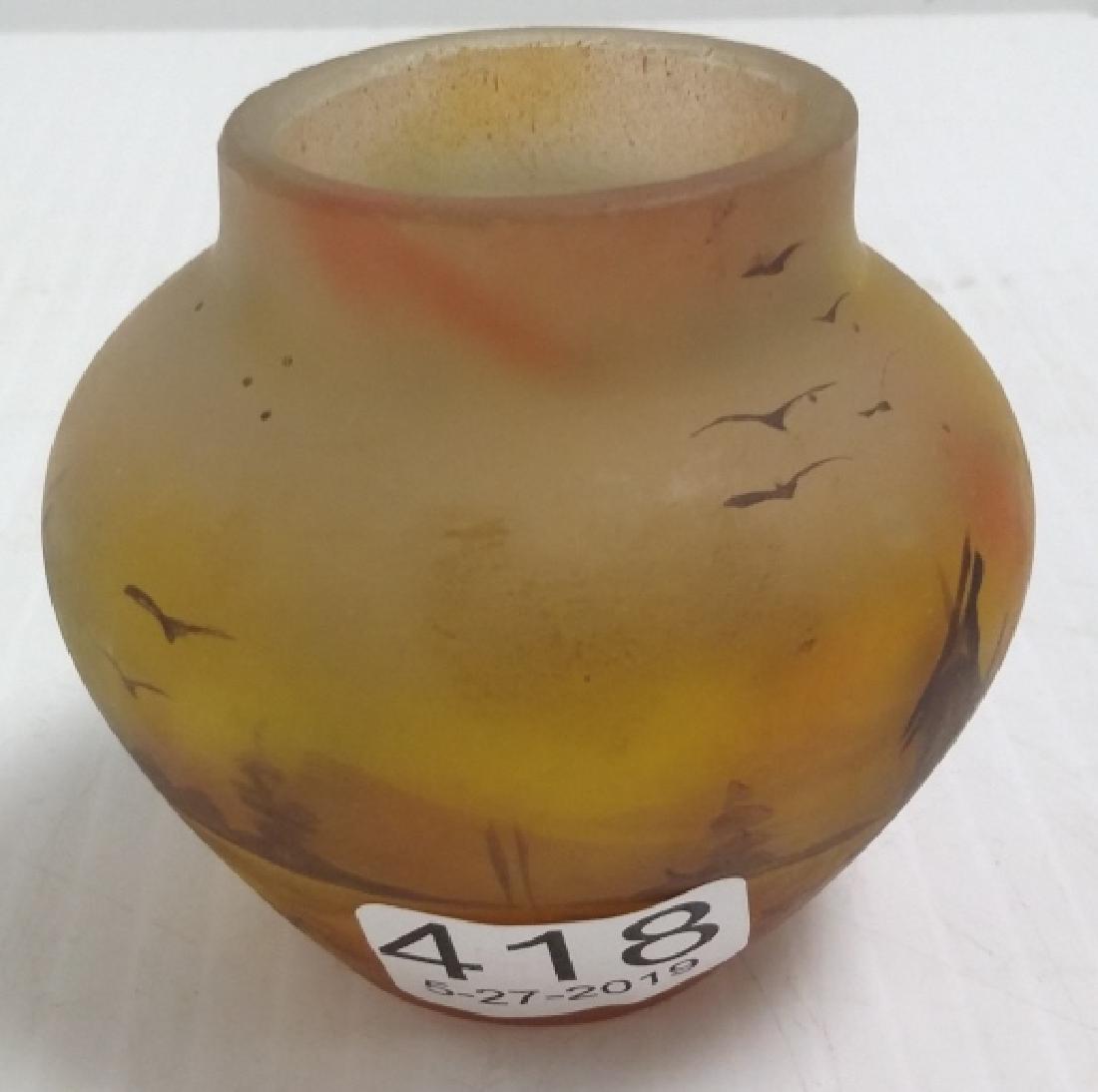 PoyNgun (?) signed handpainted 2 1/2" cabinet vase (1 of 3)