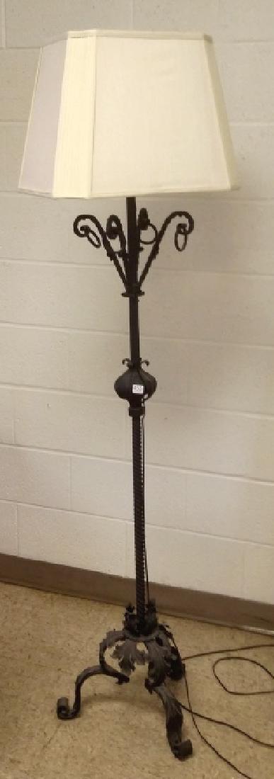 Antique 68" wrought iron floor lamp From The Dominick: Antique 68" wrought iron floor lamp From The Dominick Argento Estate.