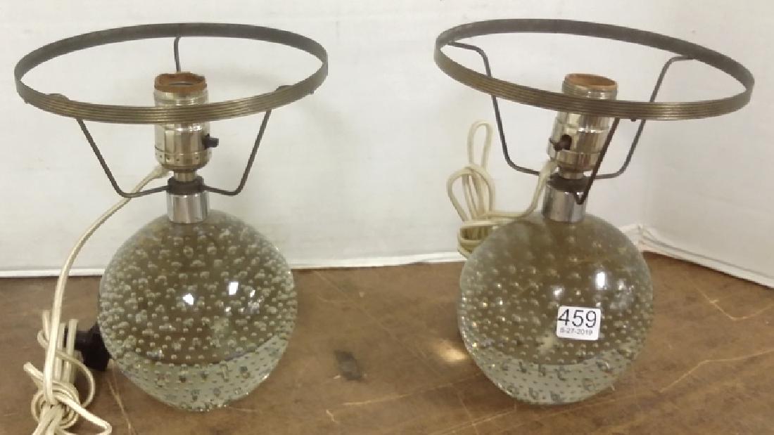 Pair vintage controlled bubble deco lamp bases (1 of 3)