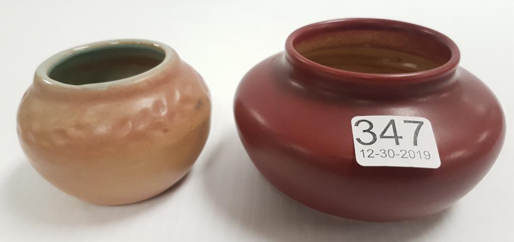 2 UND (North Dakota School of Mines) small vases: 2 UND (North Dakota School of Mines) small vases including Julia Mattson 2 1/4" x 4 1/2" largest