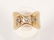 Contemporary design 14k gold 3-stone square cut diamond