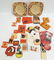 Group of vintage paper seals, decorations, etc.