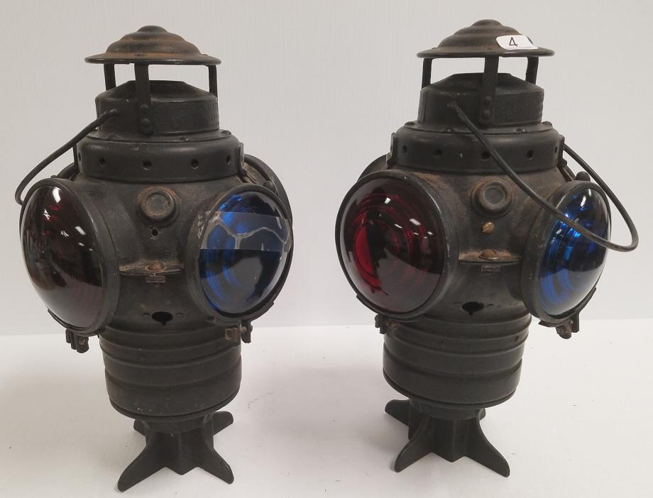2 Armspear antique railroad lanterns (as seen) 14 1/2" (1 of 12)