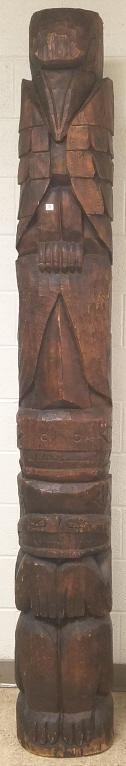 Totem pole carved signed August Cicero B.C. (born 1940) (1 of 9)