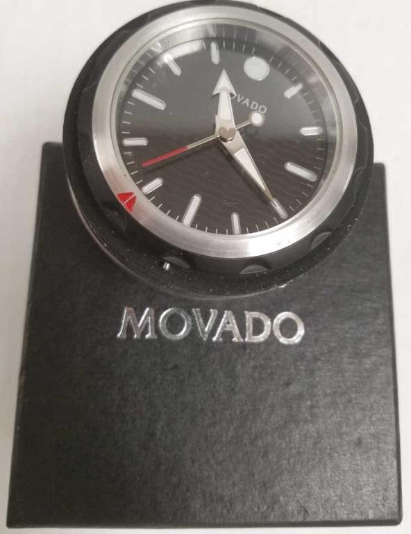 Movado series 800 clock with box - 2 1/2" diameter: Movado series 800 clock with box - 2 1/2" diameter