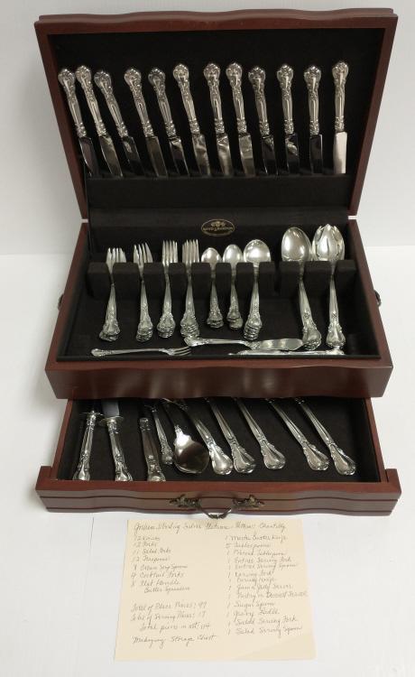 Gorham sterling Chantilly flatware- 114 pieces; 93 troy (1 of 8)
