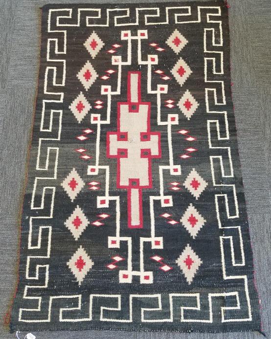 Vintage Navajo rug approx. 39" x 61 1/2" (as seen) (1 of 7)