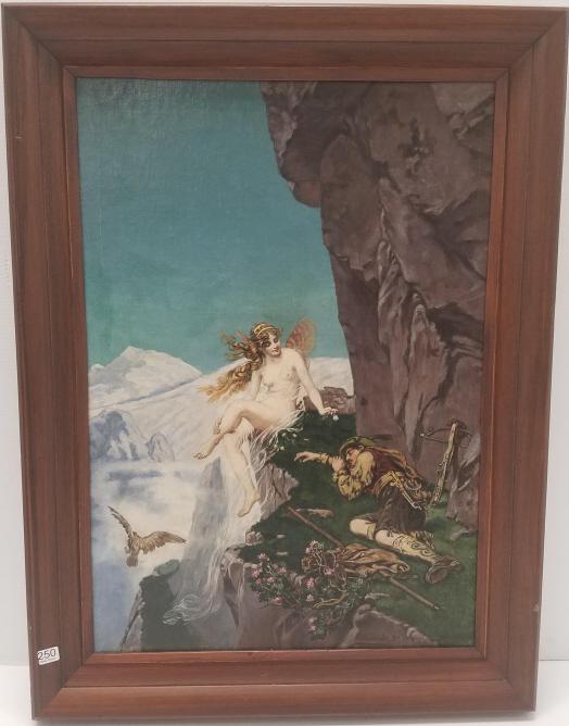 Framed signed M. Laube oil on canvas 1937- Fairy (1 of 4)