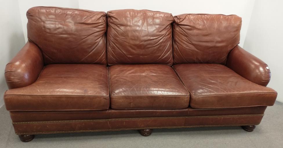 Whittemore Sherrill leather upholstered sofa 83" long: Whittemore Sherrill leather upholstered sofa 83" long