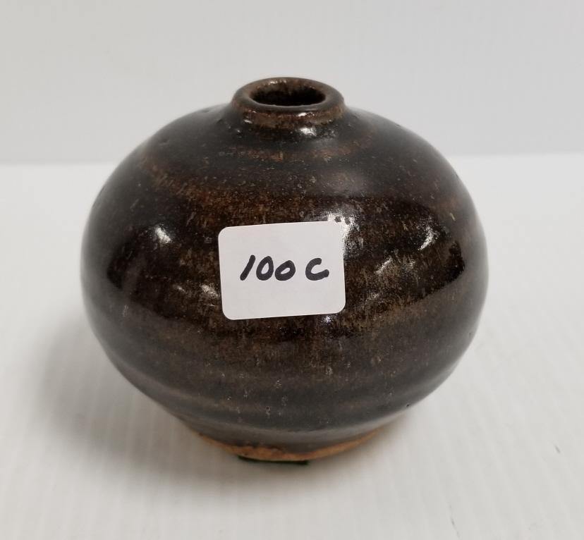 Warren Mackenzie signed 3 1/2" cabinet vase: Warren Mackenzie signed 3 1/2" cabinet vase