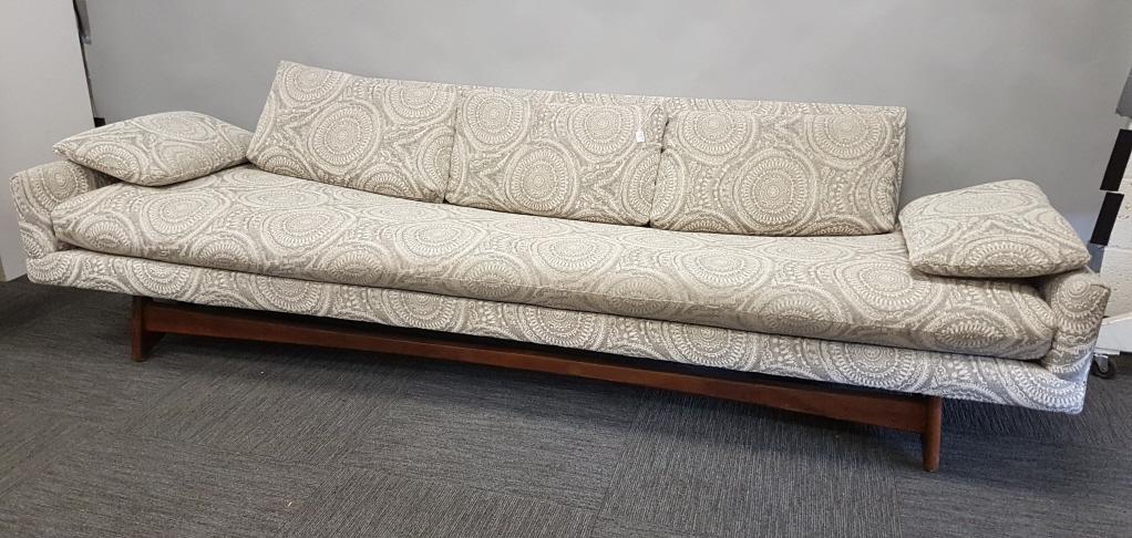 Adrian Pearsall sofa with walnut base 103" long x 35": Adrian Pearsall sofa with walnut base 103" long x 35" deep x 26 1/2" tall