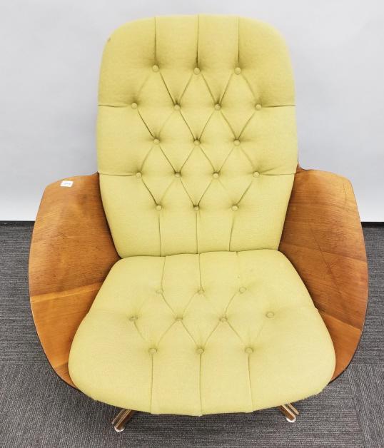 Plycraft Mrs. Chair with original tufted upholstery: Plycraft Mrs. Chair with original tufted upholstery