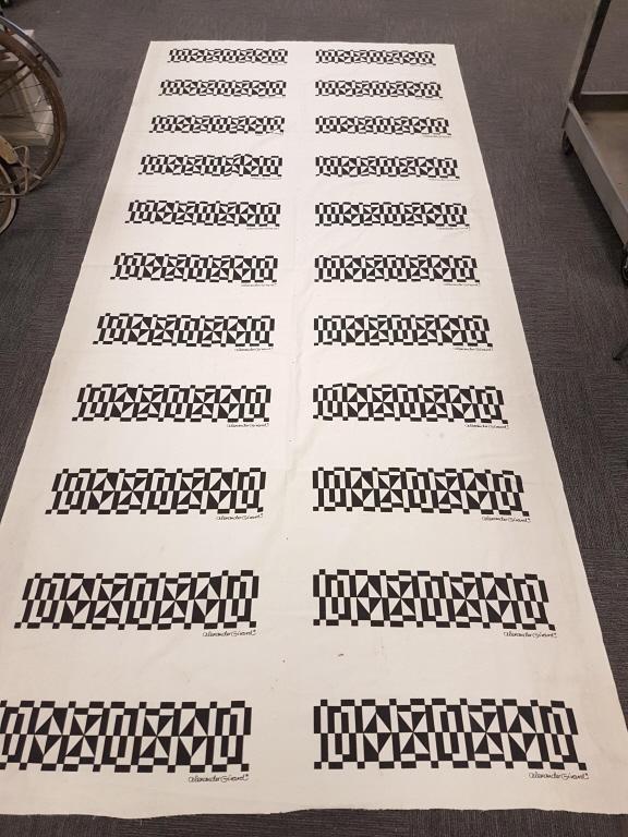 Alexander Girard printed linen 5' x 11' (some staining): Alexander Girard printed linen 5' x 11' (some staining)