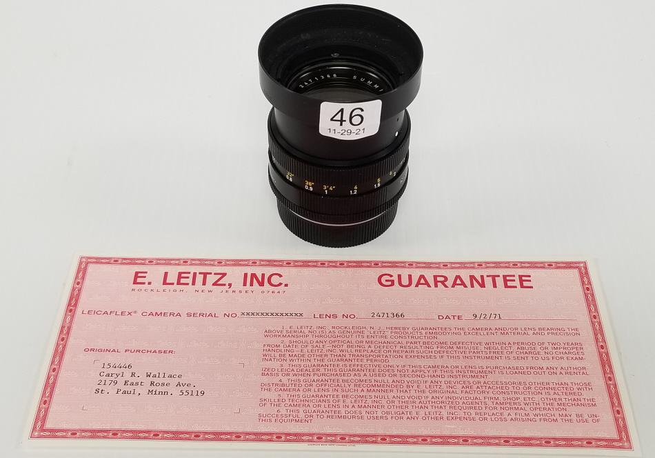 Leitz lens 1:1.4/50 - S.N. #2471366 (1 of 8)