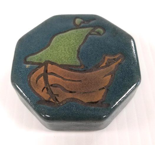 S.E.G. (Saturday Evening Girls) small pottery tile boat (1 of 5)