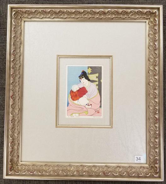 Paul Jacoulet framed signed woodblock "Le Tresor (Coree (1 of 8)