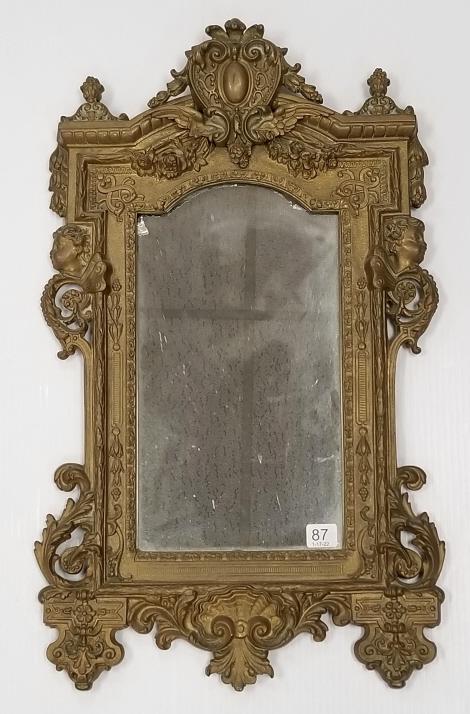 Bronze mirror with cherubs - 21 1/2" tall x 13 1/2" (1 of 19)