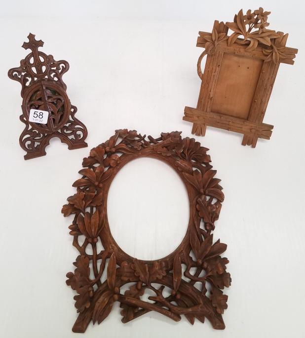 3 carved Black Forest frames 8" x 12" largest (1 of 14)