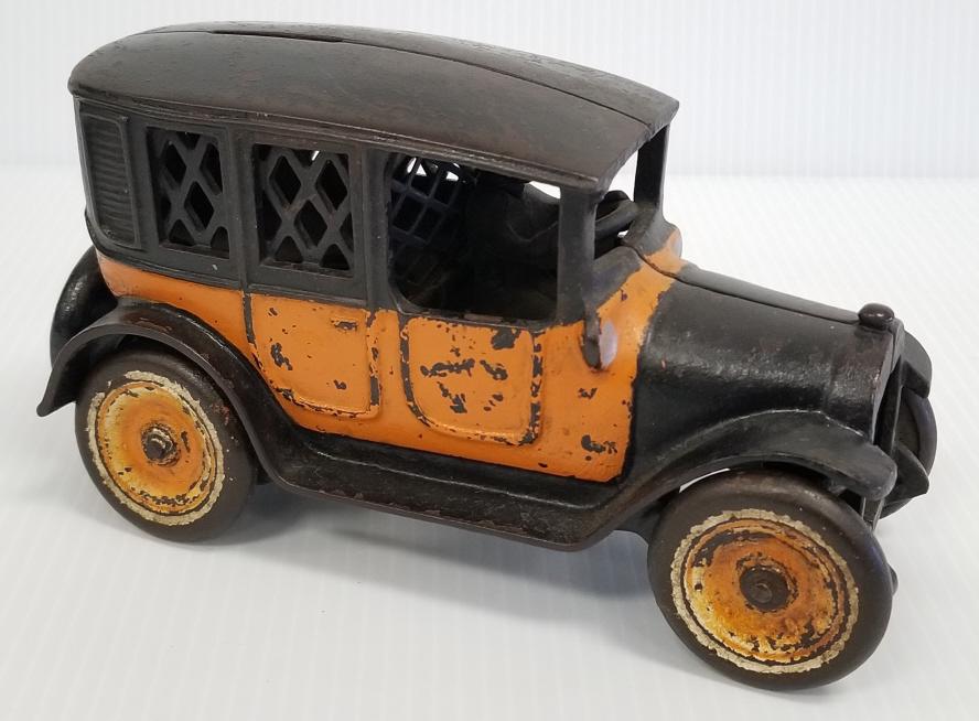 Arcade cast iron sedan/bank with driver 8" long (1 of 6)