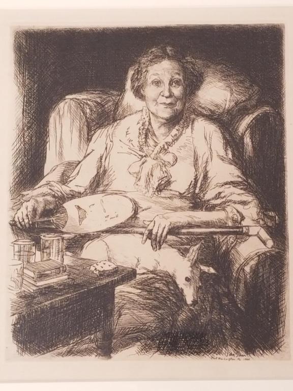 John Sloan framed etching "Mother" 1906 - approx. 7" x 8 1/2" image; 16 1/2" x 19 1/2" O.D. (1 of 7)
