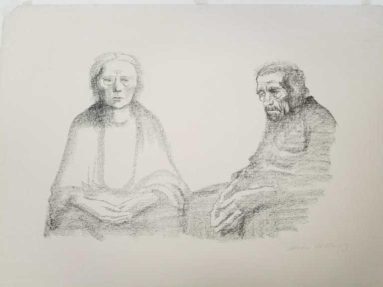 Kathe Kollwitz pencil signed lithograph 20" x 27" paper size (1 of 16)
