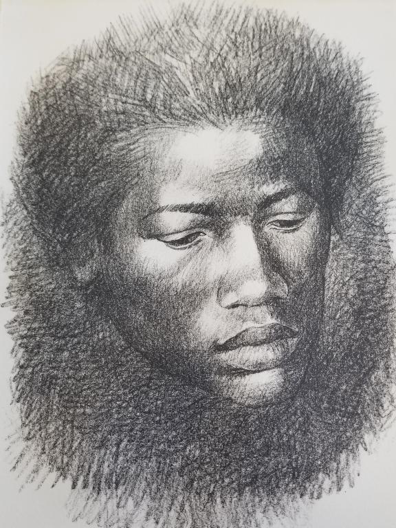 Charles White pencil signed & numbered etching 54/125; 1967 - 7 1/2" x 11" paper size (1 of 12)
