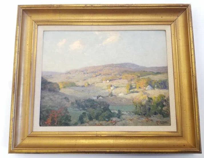 William Jurian Kaula framed signed oil painting on board 10" x 13" image; 14" x 17" O.D. (1 of 8)