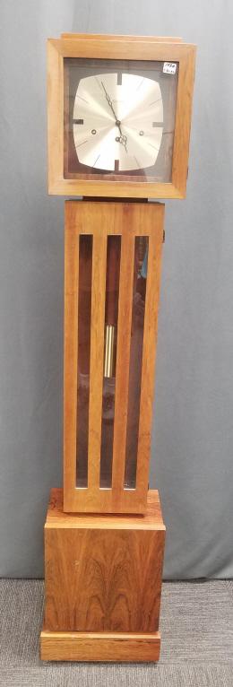 Colonial mid-century modern rosewood case floor clock 66" tall (1 of 6)