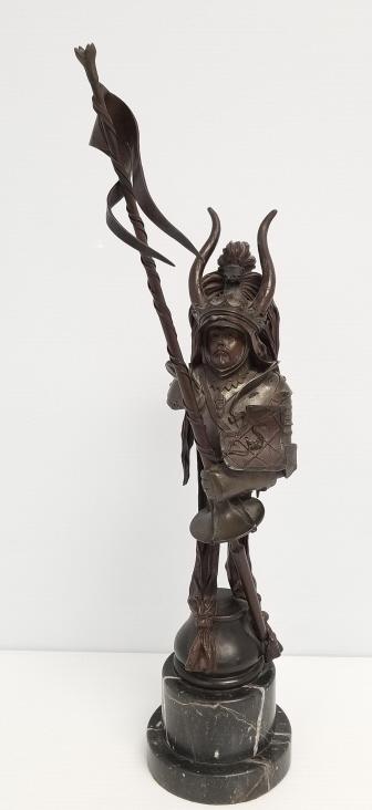 James Nathan Muir signed & numbered 3/3 bronze sculpture on marble base - 21" high: James Nathan Muir signed & numbered 3/3 bronze sculpture on marble base - 21" high