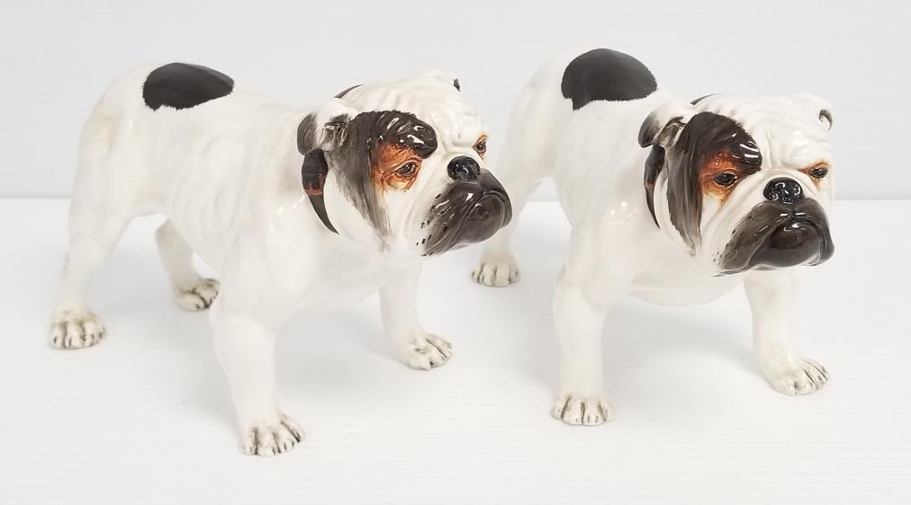 2 Royal Doulton large bulldogs - 9 1/2" x 6" tall (1 of 8)