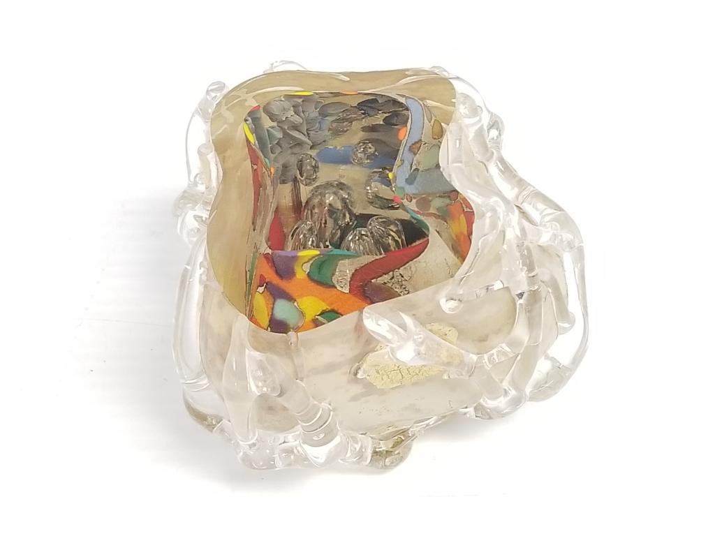 Signed Douglas Becker art glass object with internal coloring (1 of 9)