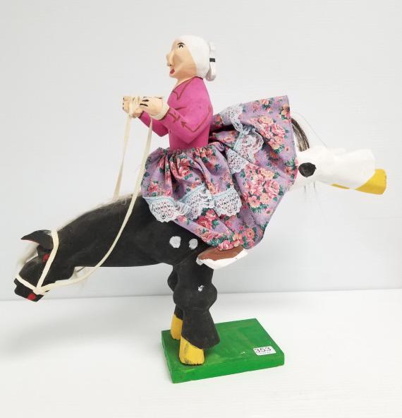 Delbert Buck wooden sculpture - bucking bronco - 16" tall (1 of 10)