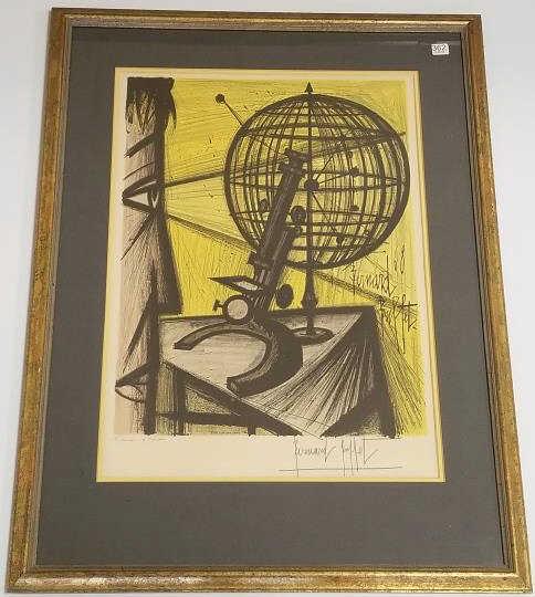 Bernard Buffet LeSavant au Microscope 1968 A.P. signed and numbered - 18" x 24" image (1 of 11)