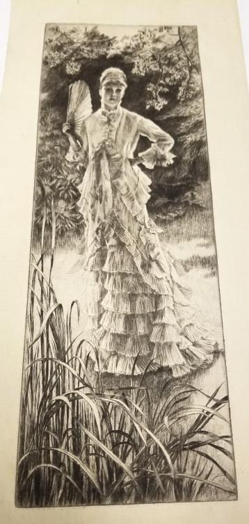 James Tissot "Printemps" etching 5 1/4"x 14 3/4" image, 8 1/8"x 19 1/4" paper size (1 of 7)