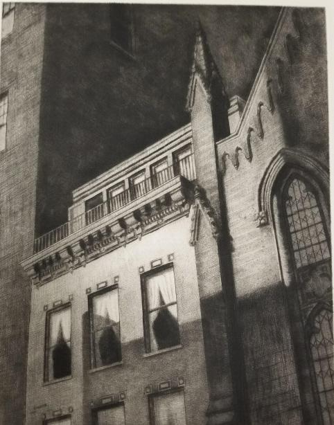 Armin Landeck, 1939 "11 West 11th St." etching & dry point, pencil signed, edition of 100, 9 3/4"x (1 of 6)