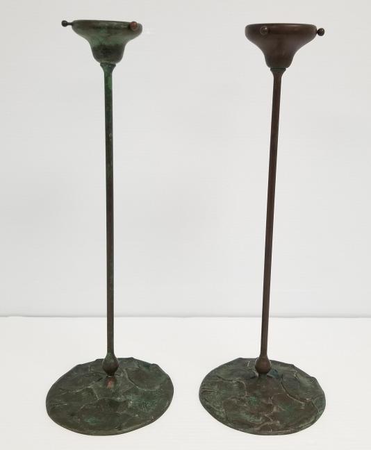 Contemporary Tiffany style lily pad candle sconces 16 1/2" tall (1 of 8)