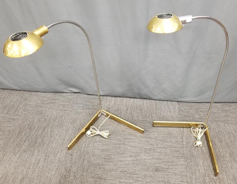 Two Cedric Hartman floor lamps with domed shades - slight color variation - not signed - one has (1 of 13)