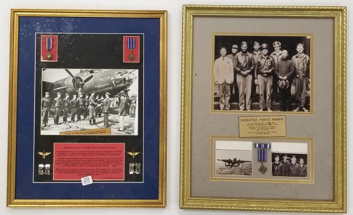 2 historic aviation pilots photos - one with autograph - 15" x 19" O.D.: 2 historic aviation pilots photos - one with autograph - 15" x 19" O.D.